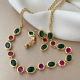 Pave zircon colorful set jewelry