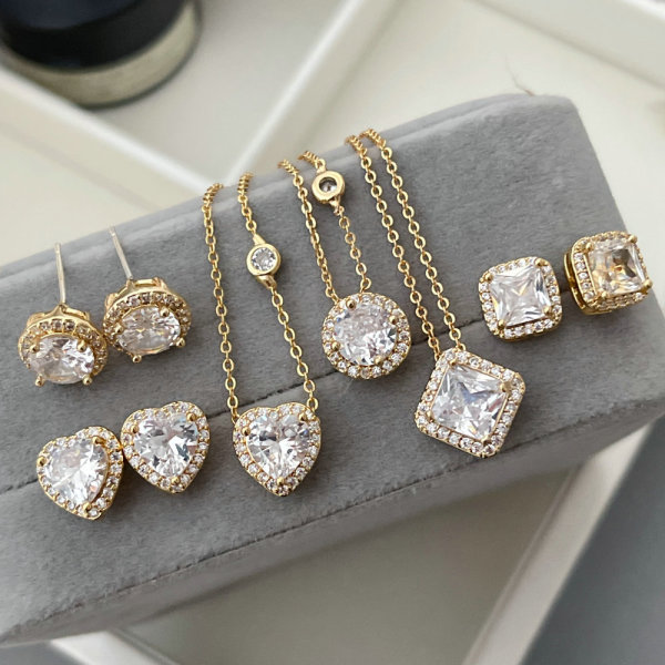 Pave set heart jewelry
