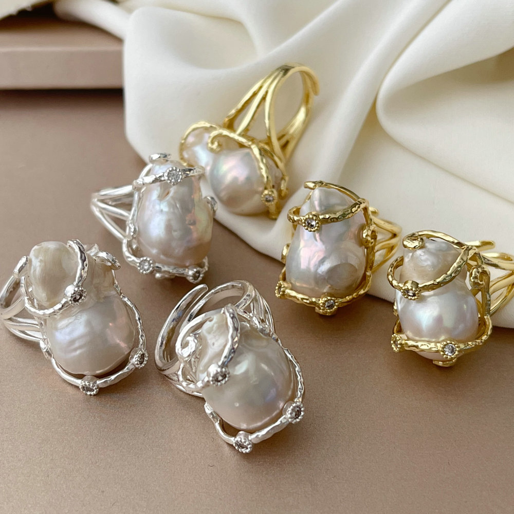 Fresh water pearl ring