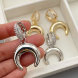 Moon horn pendant earrings