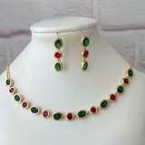 Pave zircon colorful set jewelry