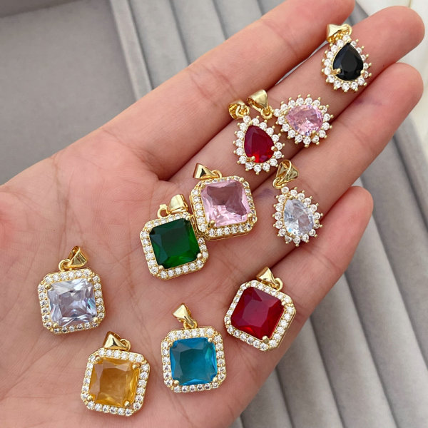 Pave zircon colorful charm