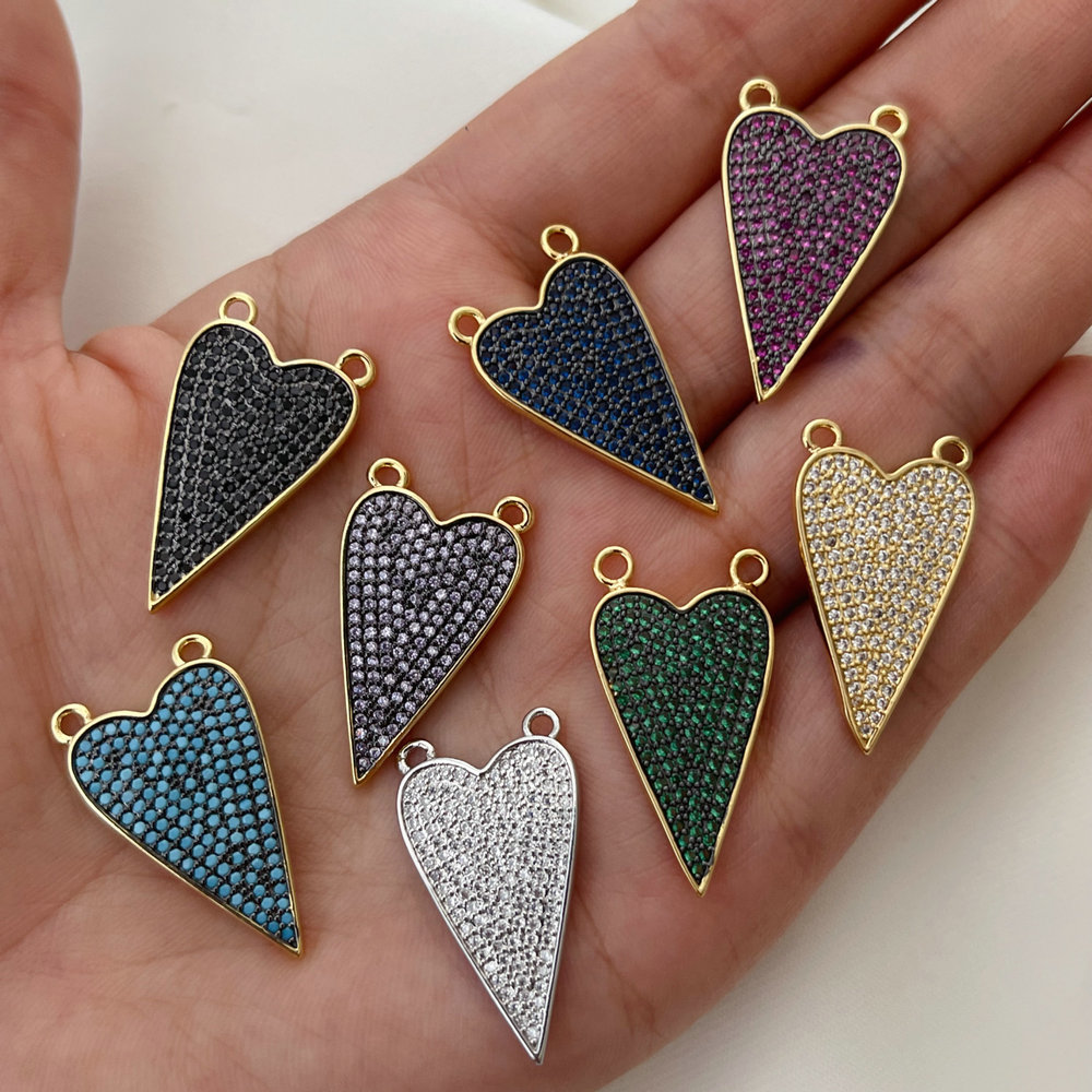 Pave zircon heart pendant