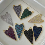 Pave zircon heart pendant