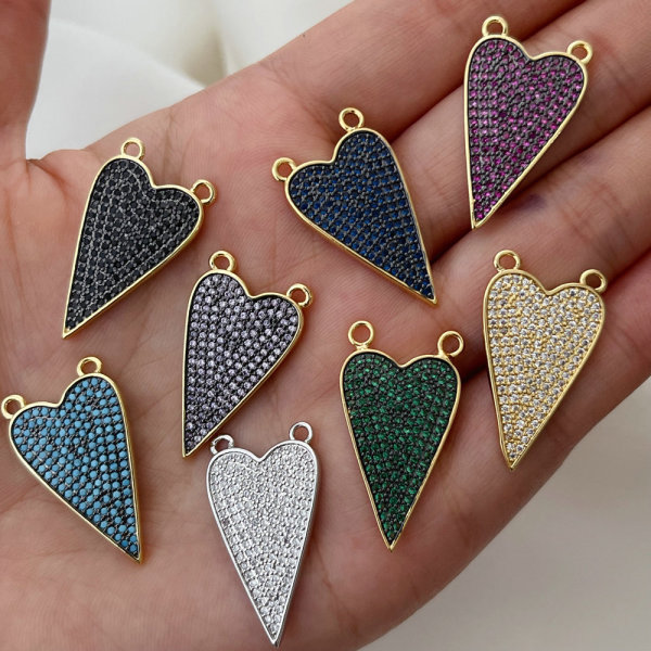 Pave zircon heart pendant