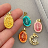 Oval enamel charm
