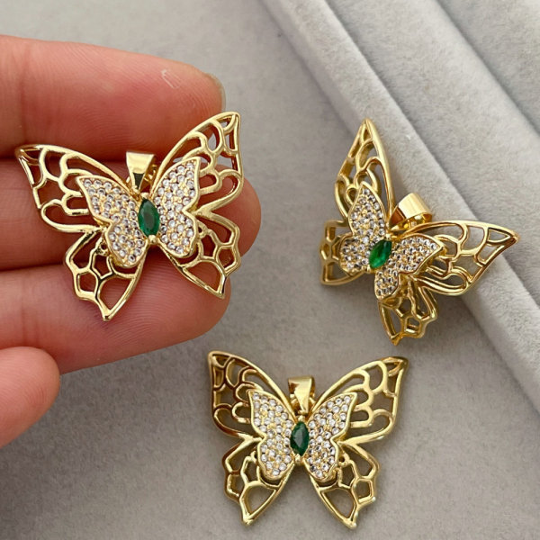 Pave butterfly charm