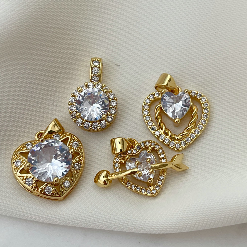 Pave zircon heart charm