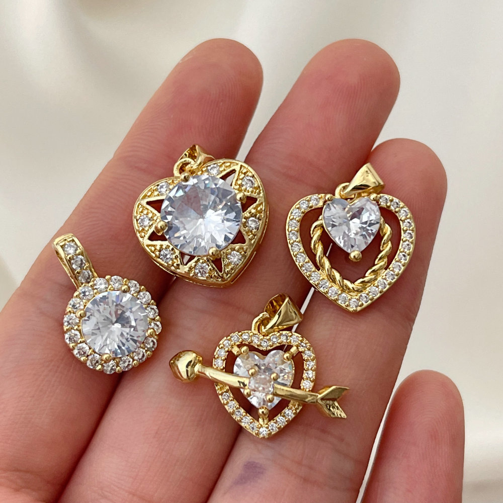 Pave zircon heart charm