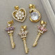 Pave zircon heart key charm