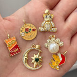 Enamel square charm