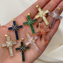 Pave cross pendant