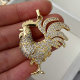Pave zircon rooster pendant