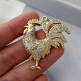 Pave zircon rooster pendant