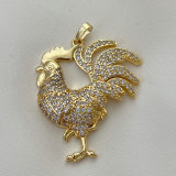 Pave zircon rooster pendant