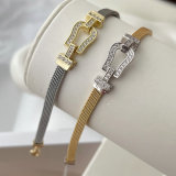 Pave zircon belt bracelet