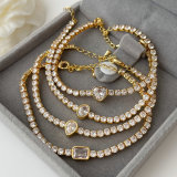 Pave zircon tennis bracelet