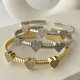 Pave zircon heart bangle