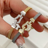 Pave zircon belt bracelet