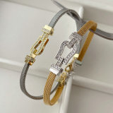 Pave zircon belt bracelet