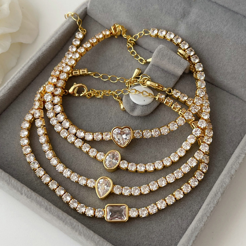 Pave zircon tennis bracelet