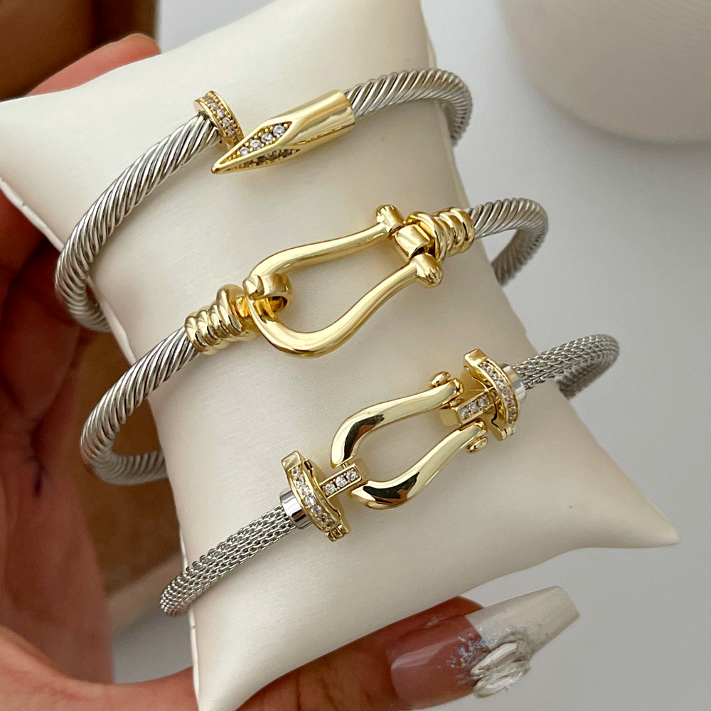 two tone snail bracelet