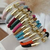 Leather snail bracelet