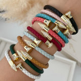Leather snail bracelet