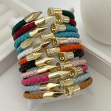 Leather snail bracelet