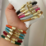 Leather snail bracelet