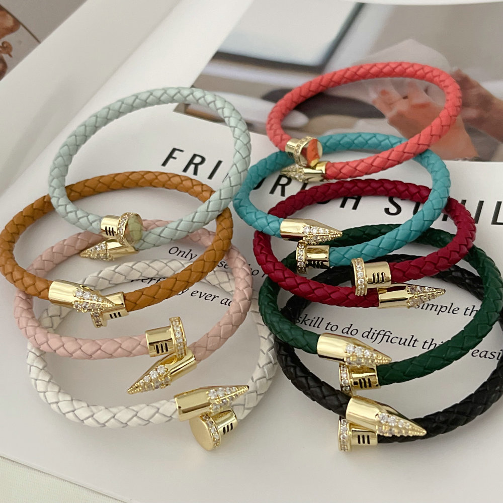Leather snail bracelet