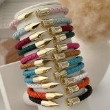 Leather snail bracelet
