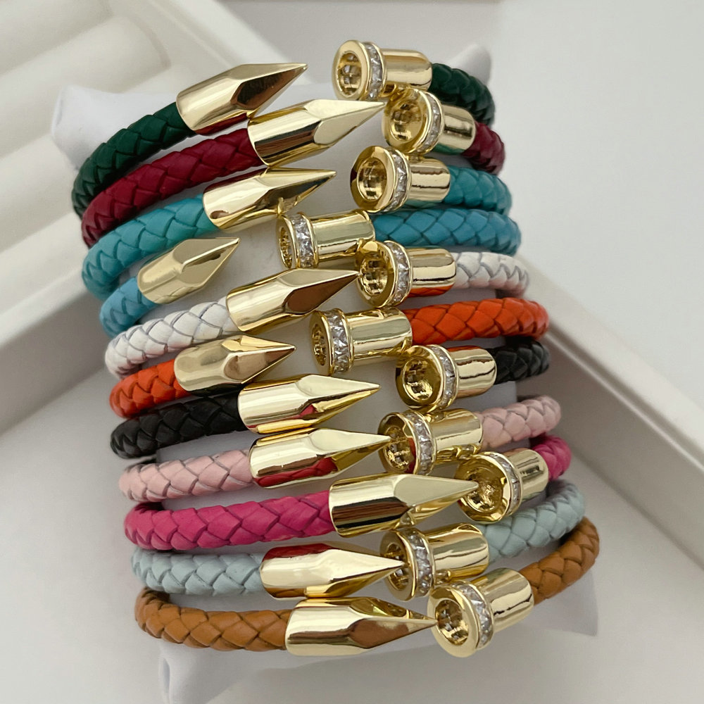 Leather snail bracelet