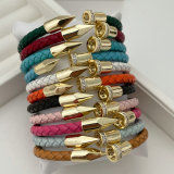 Leather snail bracelet