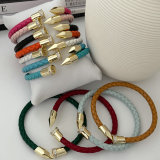 Leather snail bracelet
