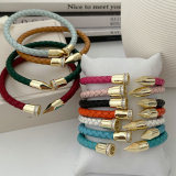 Leather snail bracelet