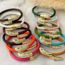 Leather snake bracelet