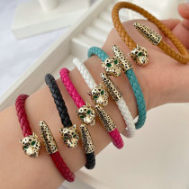 Leather tiger bracelet
