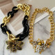 Bee pendant cuban chain necklace