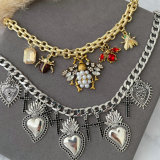 Bee pendant cuban chain necklace
