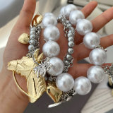 Hors pendant beaded necklace bee charm necklace
