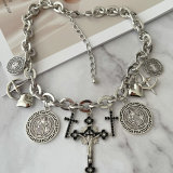 Cross charm chain necklace