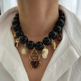 Blac bead with bee charm