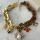 Chunky cuban chain bee charm necklace