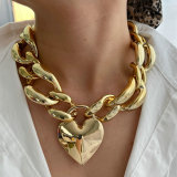 Chunky chain heart necklace