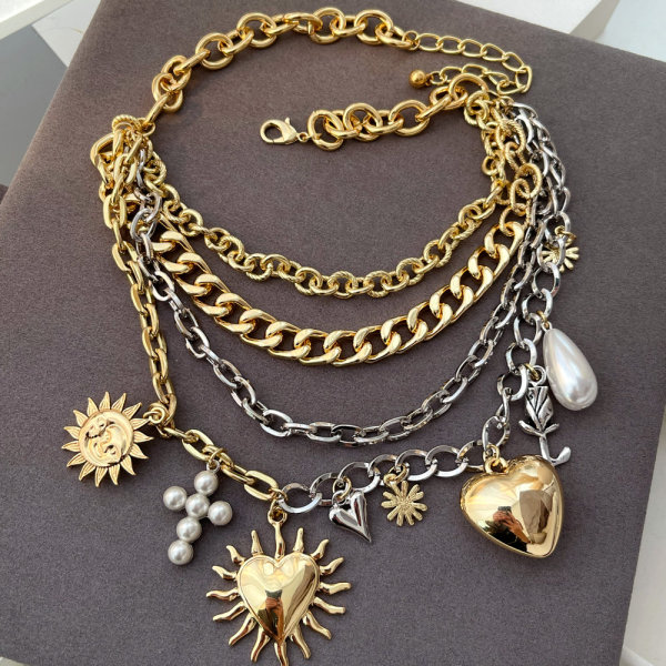 Chunky chain heart necklace