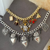 Bee pendant cuban chain necklace