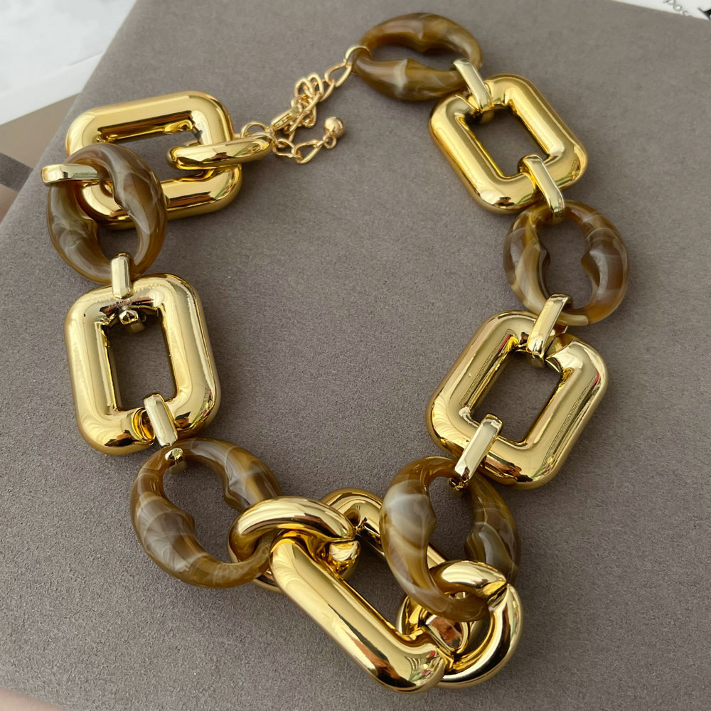 Acrylic cuban chain necklace