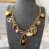 Bee charm cuban chain necklace