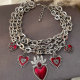 Chunky chain heart charm necklace